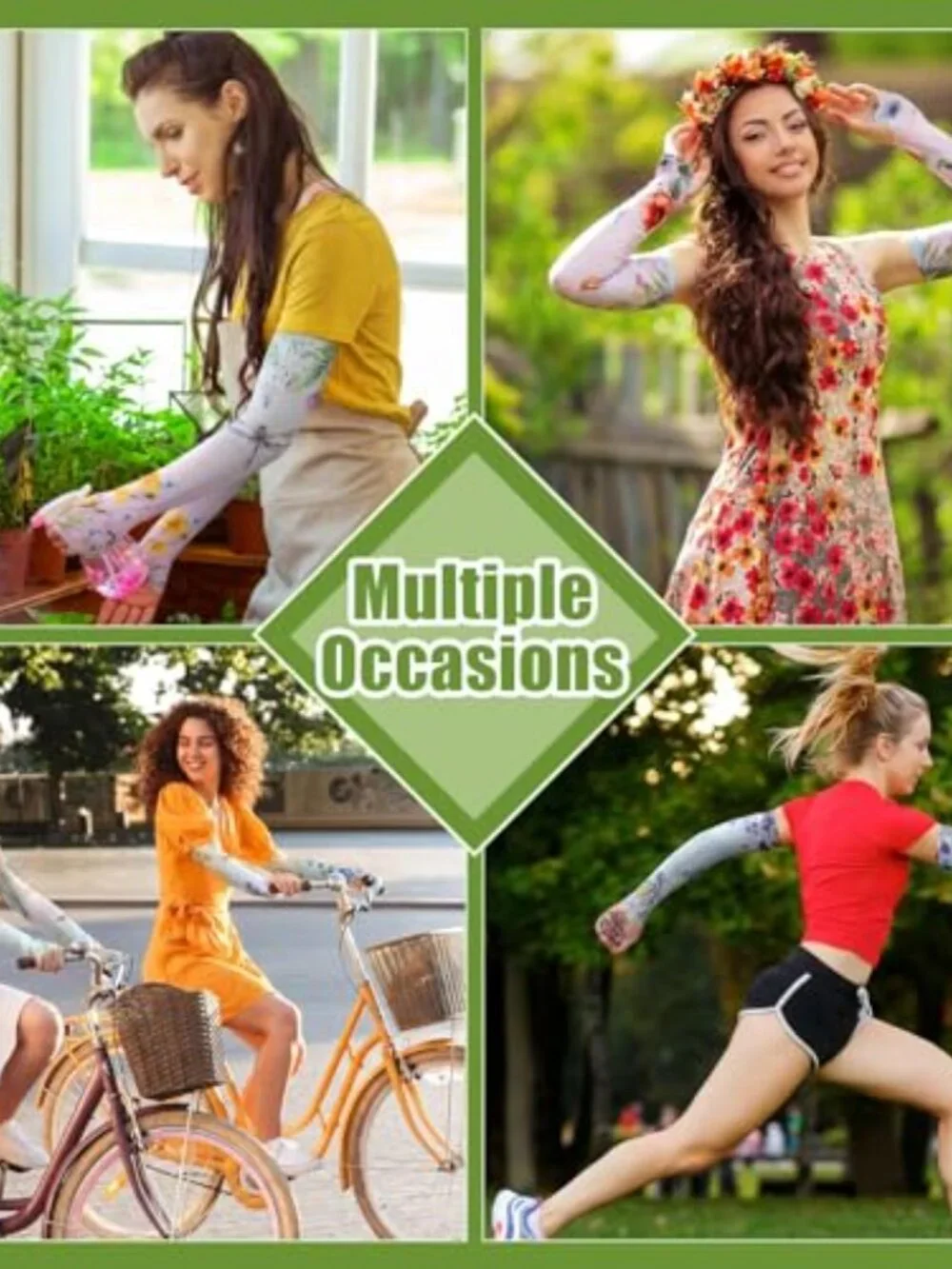 UPF 50+ Garden Arm Sleeves with Thumb Hole, Lightweight Breathable
